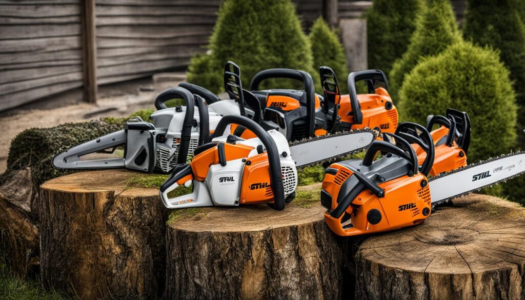 Stihl chainsaw line-up