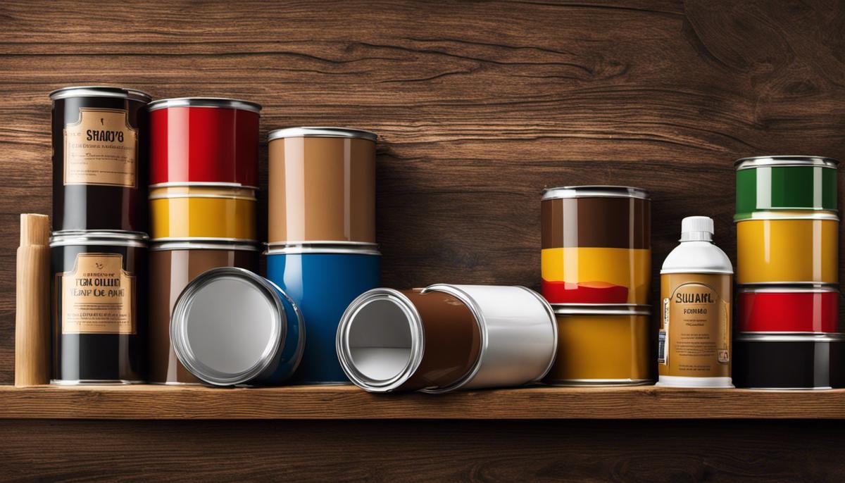 Image depicting different types of wood glue and paint cans, illustrating the topic of the text about knowing your materials.